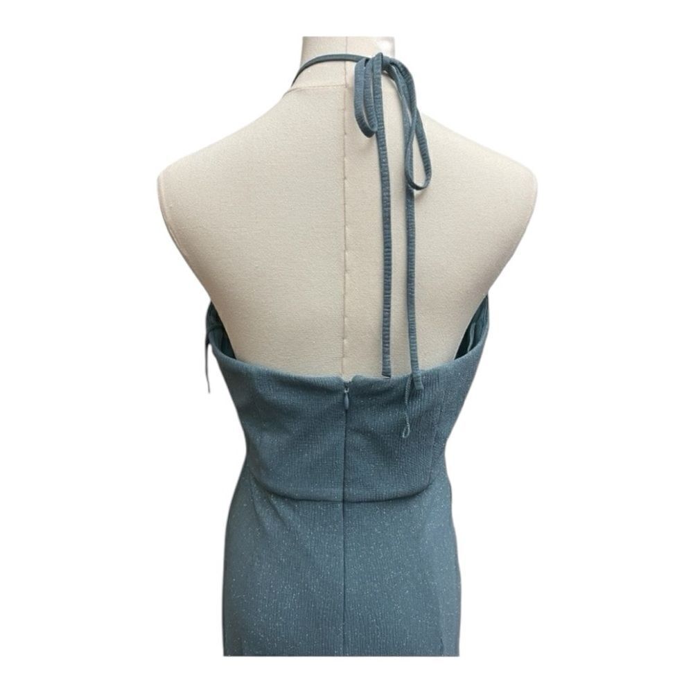 Aidan Mattox  Glitter Halter Maxi Gown Size 6 Formal Fairycore Whimsigoth - Picture 8 of 12